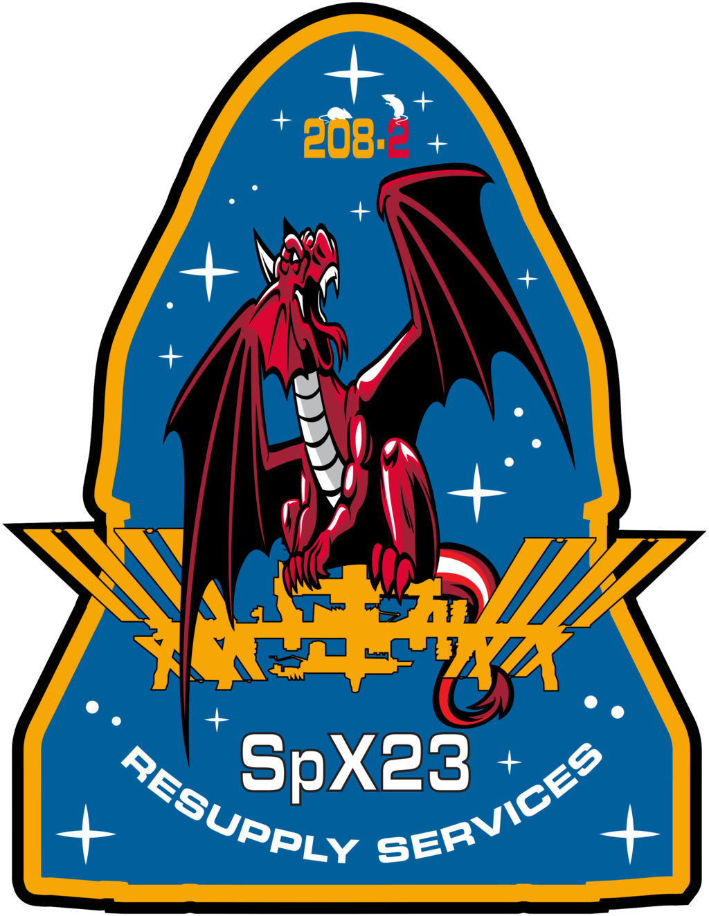 Mission patch for Dragon CRS-2 SpX-23