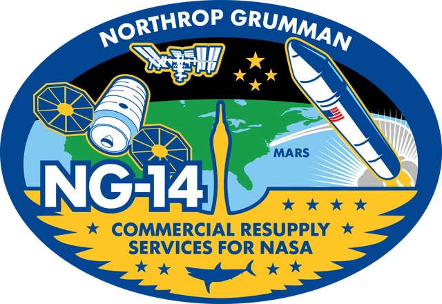 Mission patch for Cygnus CRS-2 NG-14 (S.S. Kalpana Chawla)