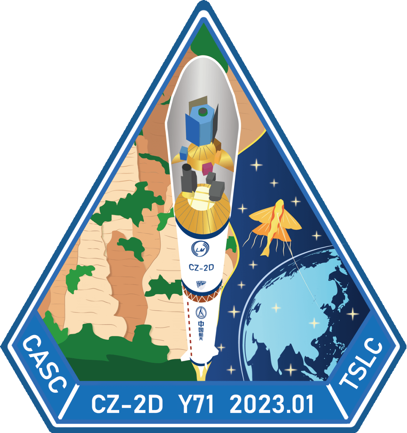 Mission patch for 6 x Jilin-1, Qilu-2/3 & others