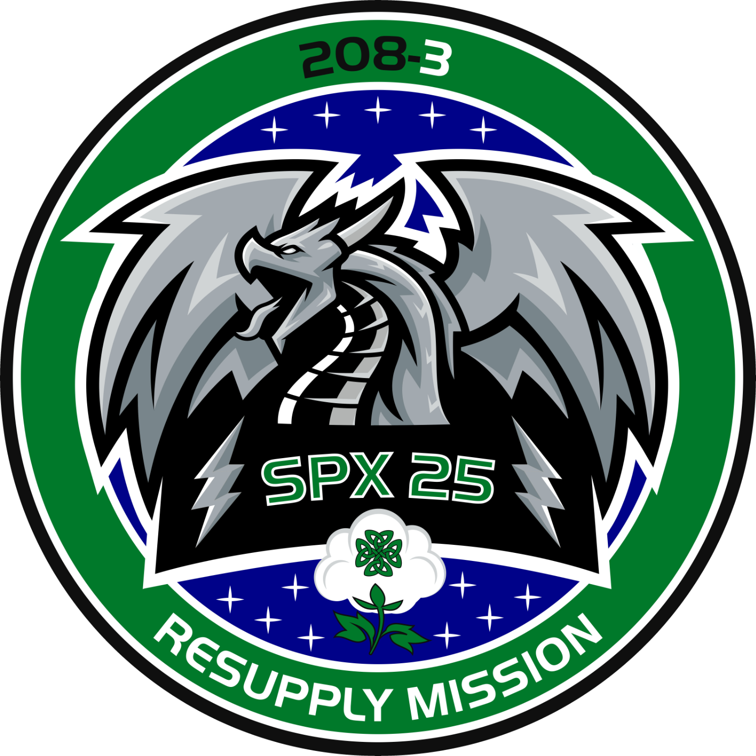 Mission patch for Dragon CRS-2 SpX-25