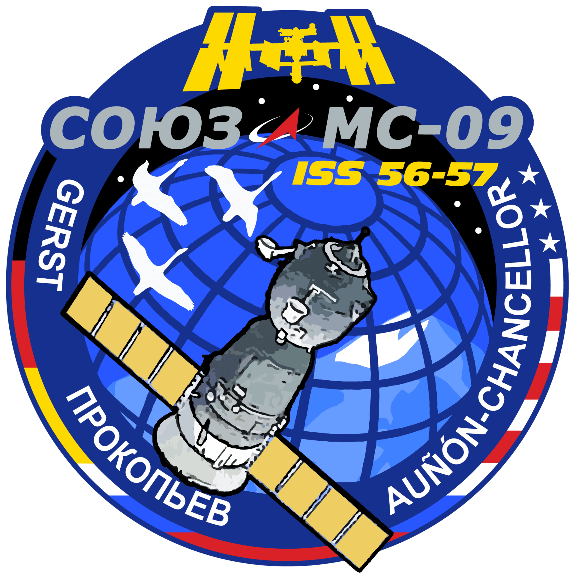 Mission patch for Soyuz MS-09