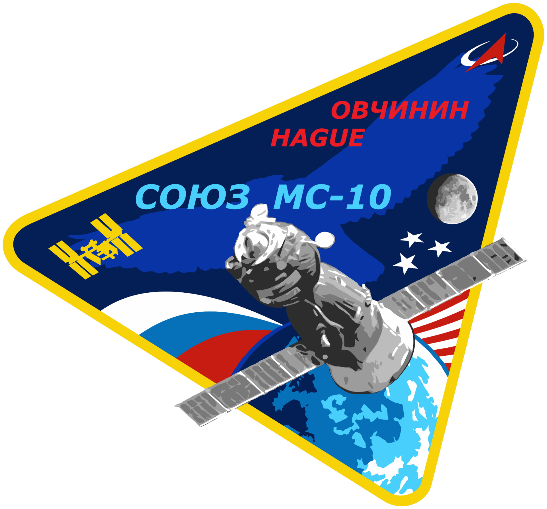 Mission patch for Soyuz MS-10