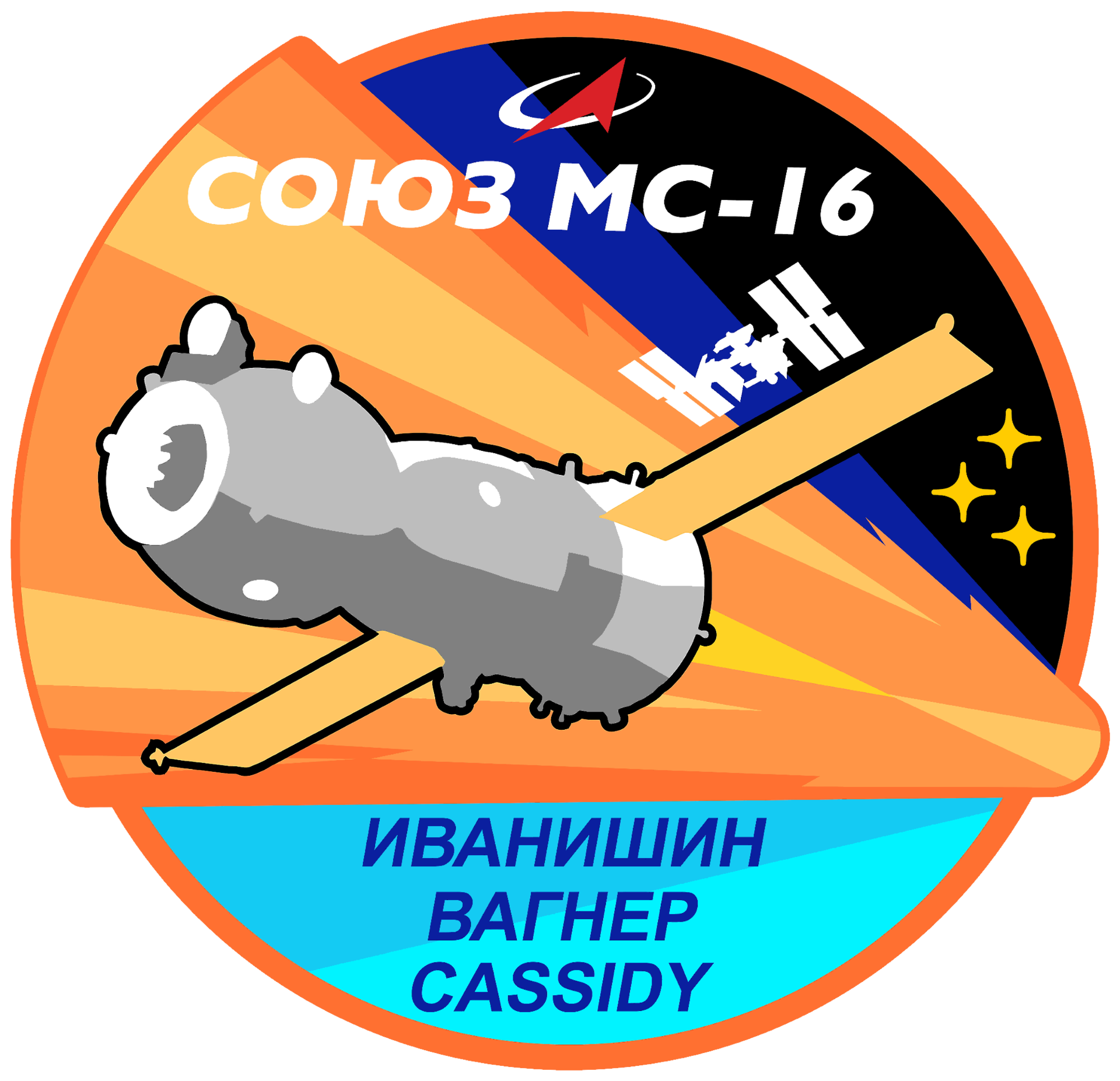 Mission patch for Soyuz MS-16