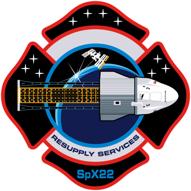 Mission patch for Dragon CRS-2 SpX-22