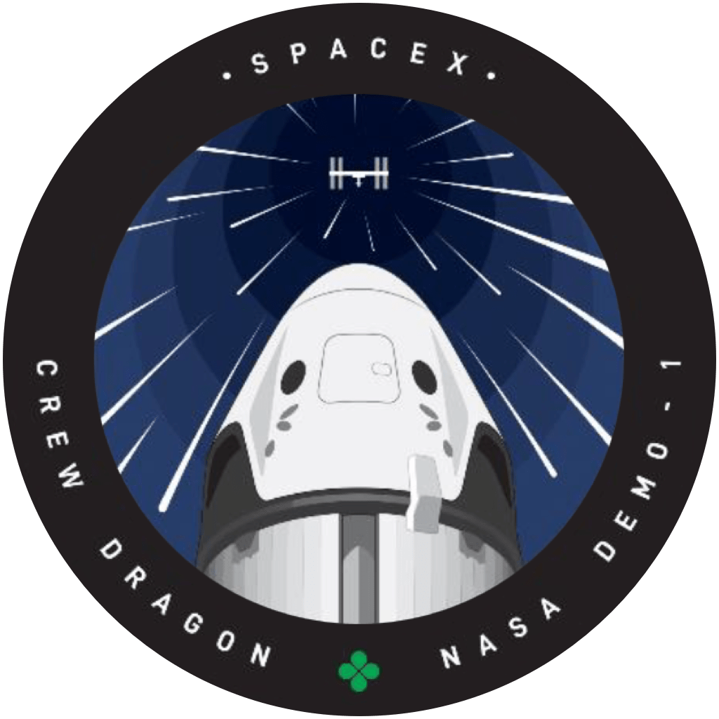 Mission patch for SpaceX DM-1 (Demonstration Mission 1)
