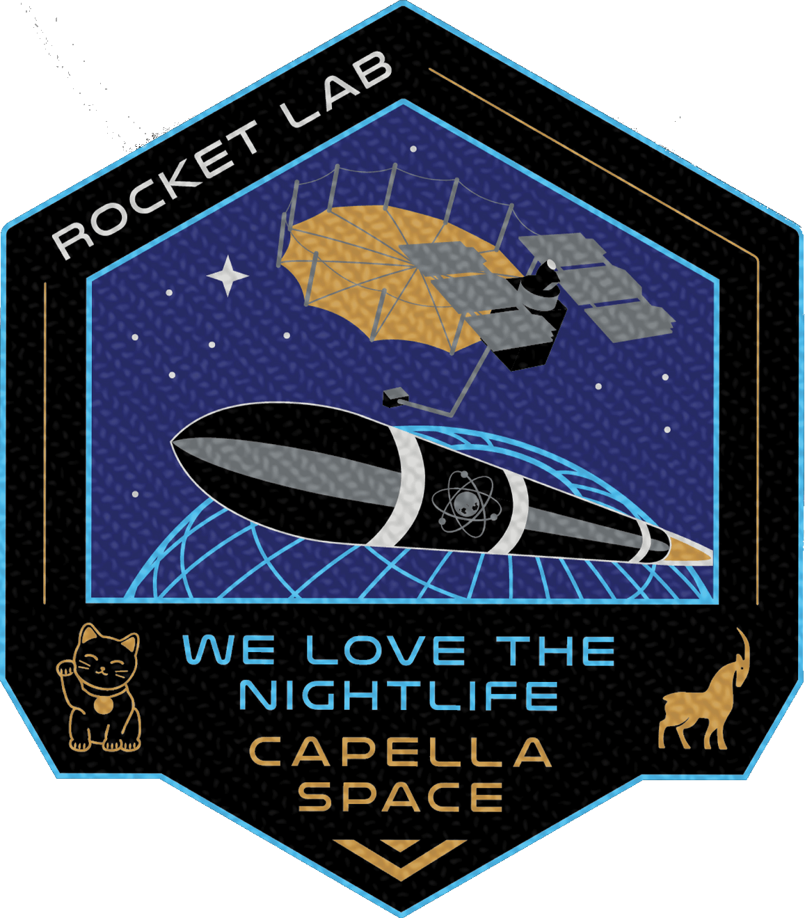 Mission patch for We Love the Nightlife (Capella Acadia 1)